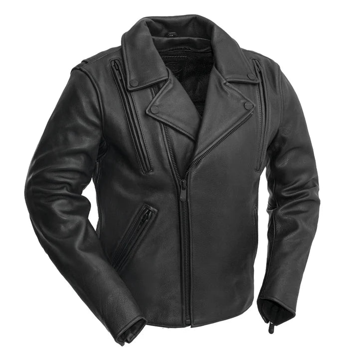 FIRSTMFG : Night Rider Men's Leather Jacket